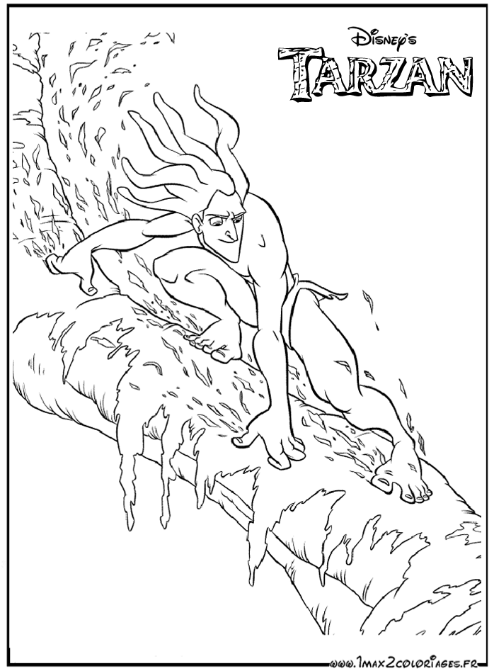 Dessin à colorier: Tarzan (Films d'animation) #131238 - Coloriages à Imprimer Gratuits