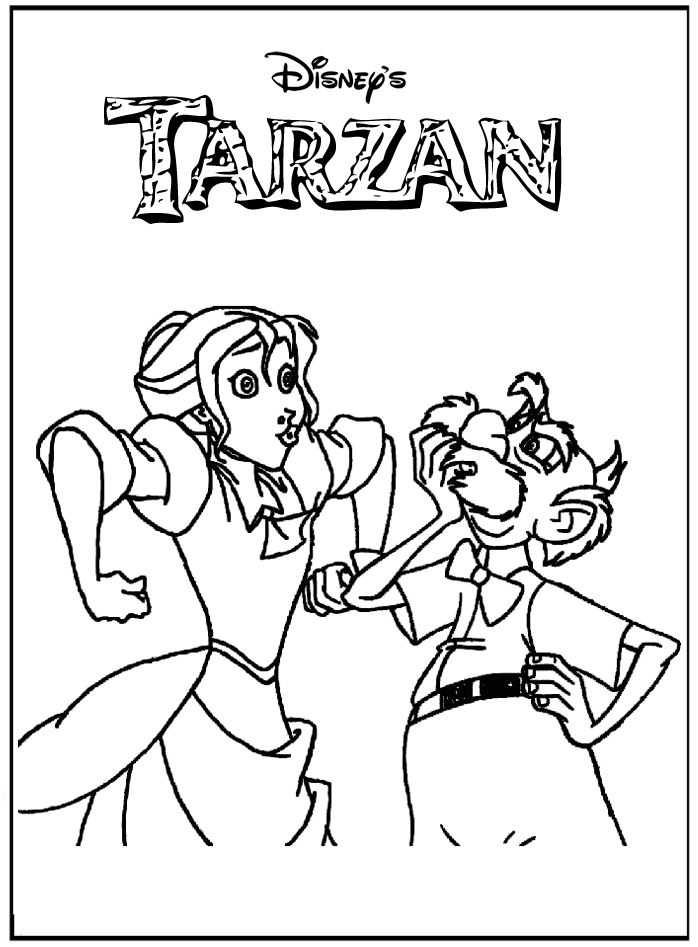 Dessin à colorier: Tarzan (Films d'animation) #131239 - Coloriages à Imprimer Gratuits