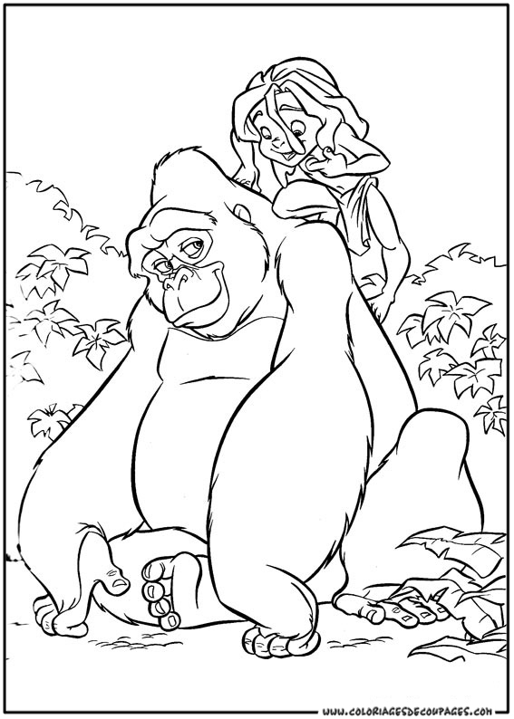 Dessin à colorier: Tarzan (Films d'animation) #131256 - Coloriages à Imprimer Gratuits