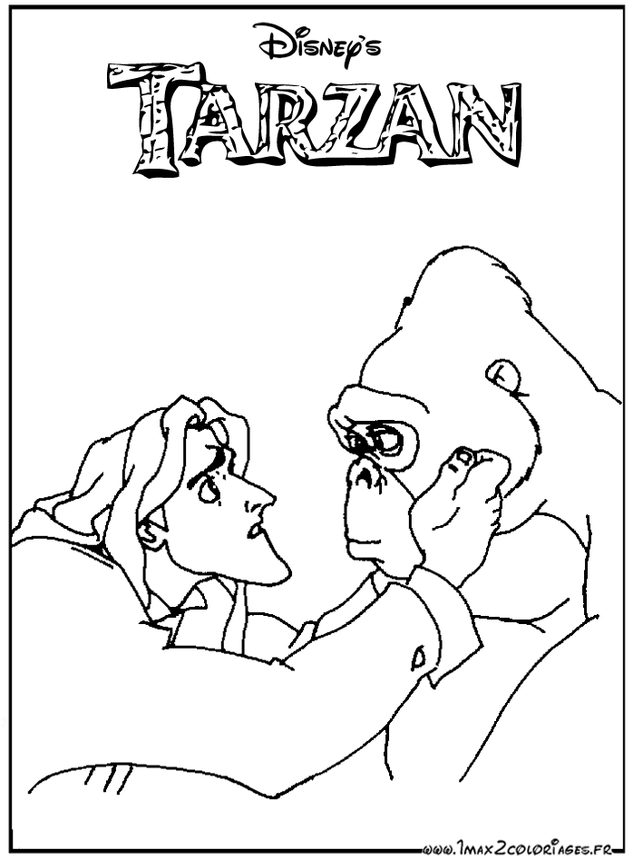 Dessin à colorier: Tarzan (Films d'animation) #131307 - Coloriages à Imprimer Gratuits