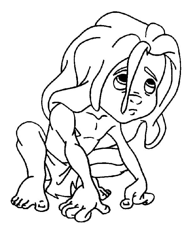 Joli coloriage Tarzan #198691 de la collection Films d'Animation, prêt à imprimer pour petits et grands