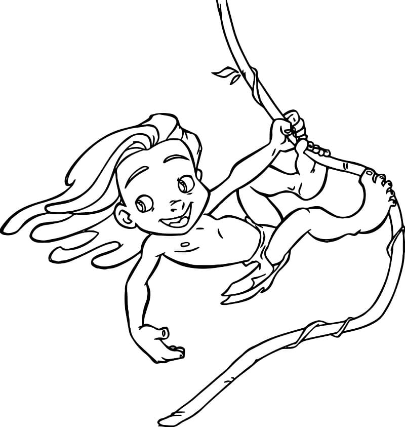 Coloriage gratuit Tarzan #198738 de la collection Films d'Animation à imprimer