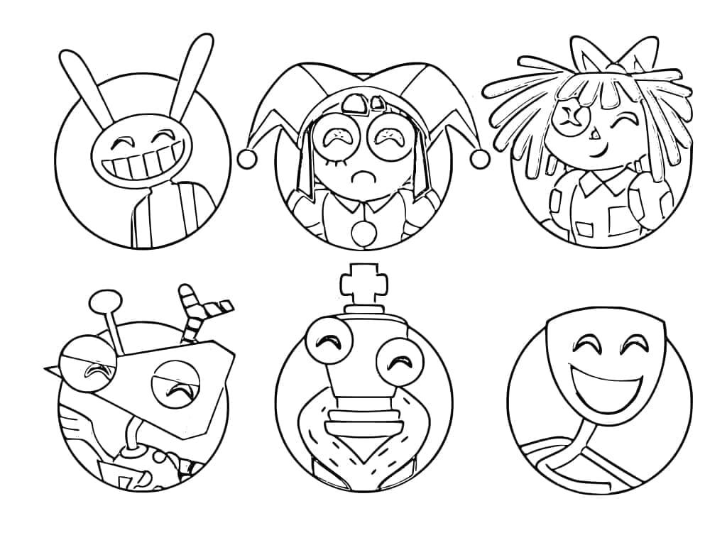 Joli coloriage The Amazing Digital Circus #213699 de la collection Films d'Animation, prêt à imprimer pour petits et grands
