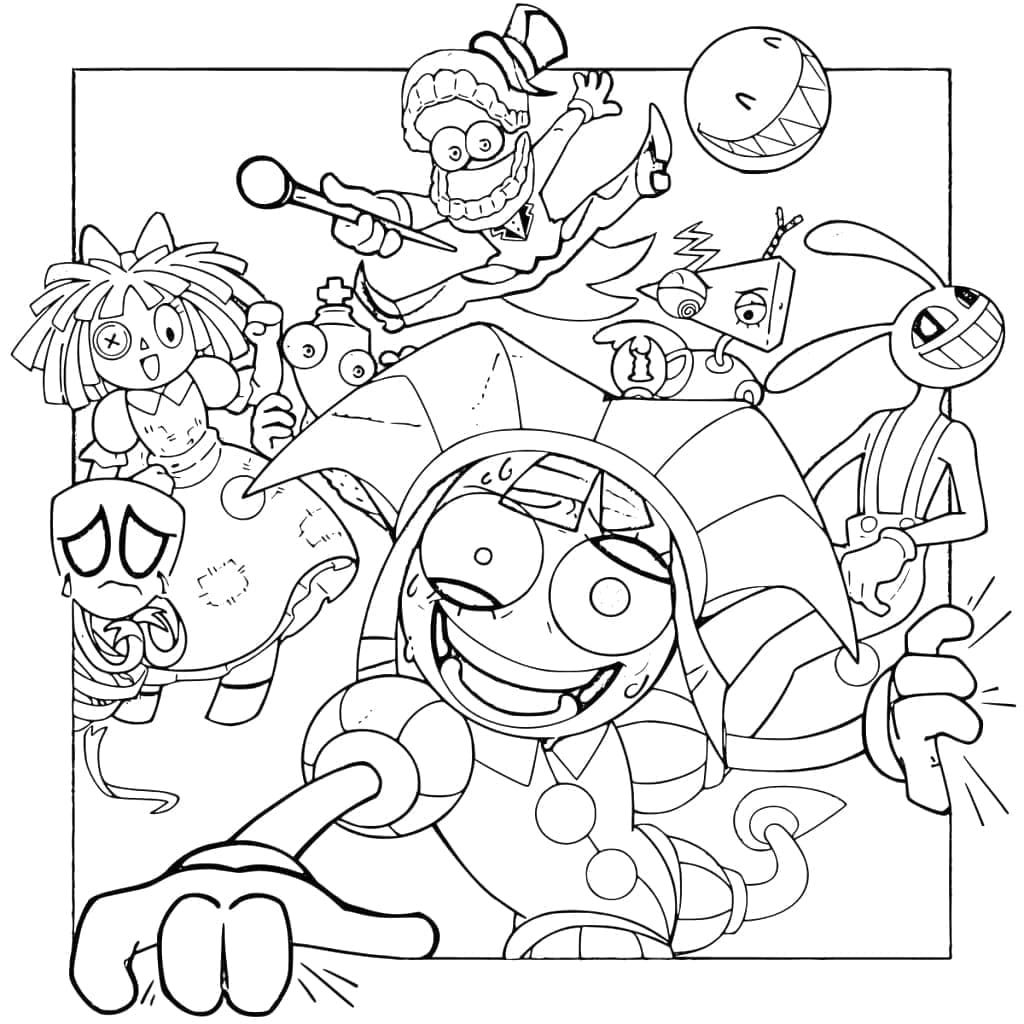 Page de coloriage The Amazing Digital Circus #213703, collection Films d'Animation, à imprimer et colorier