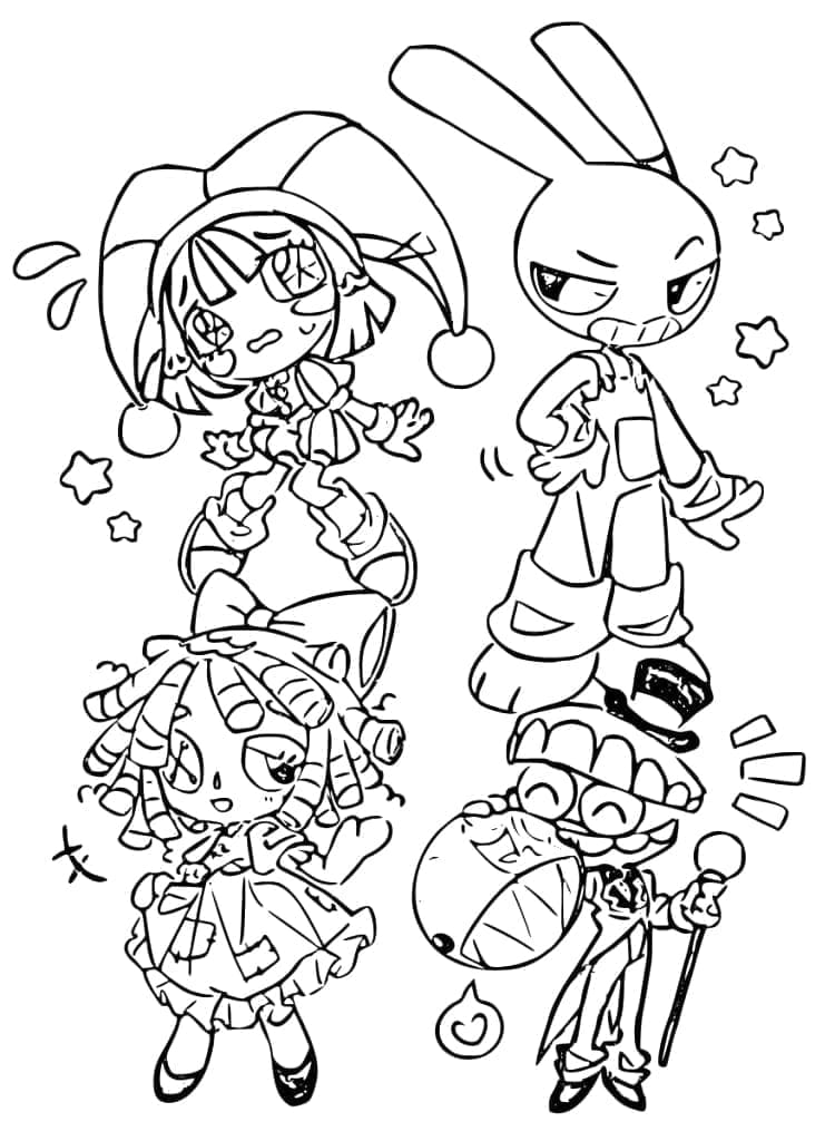 Page de coloriage The Amazing Digital Circus #213742, collection Films d'Animation, à imprimer et colorier