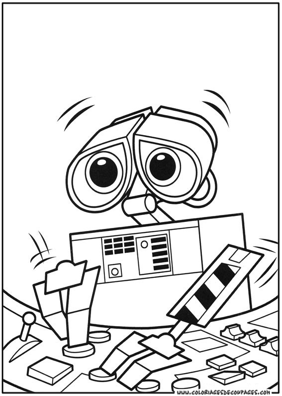 Dessin à colorier: Wall-E (Films d'animation) #132116 - Coloriages à Imprimer Gratuits