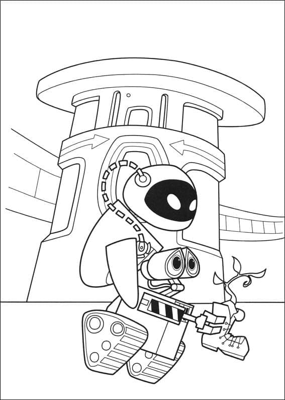 Coloriage gratuit Wall-E #206029 de la collection Films d'Animation à imprimer