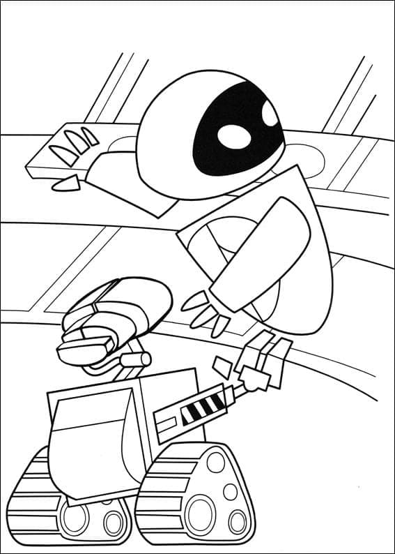 Coloriage gratuit Wall-E #206039 de la collection Films d'Animation à imprimer