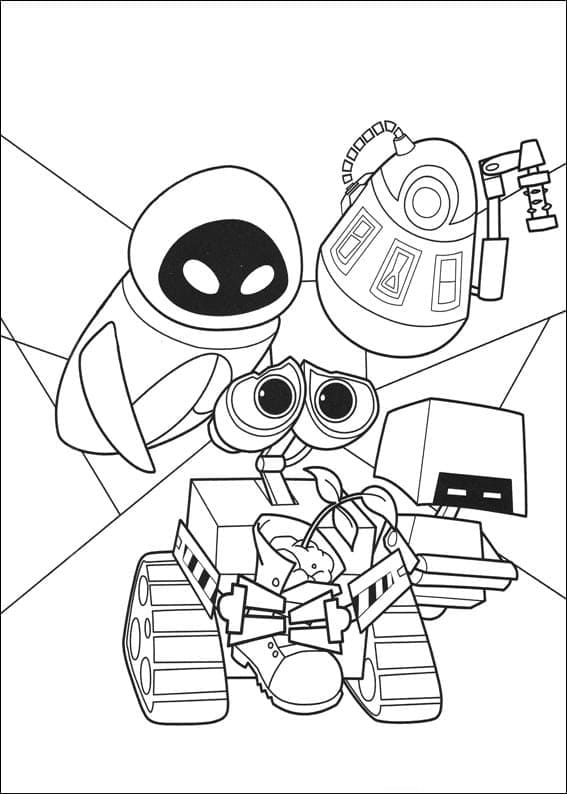 Coloriage imprimable Wall-E #206043 de la collection Films d'Animation à colorier aux crayons
