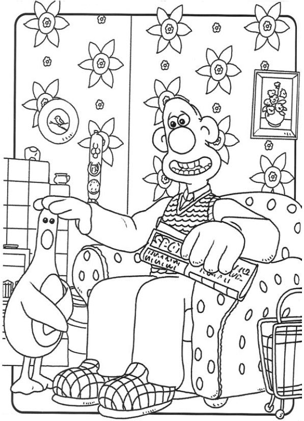 Dessin à colorier: Wallace et Gromit (Films d'animation) #133462 - Coloriages à Imprimer Gratuits