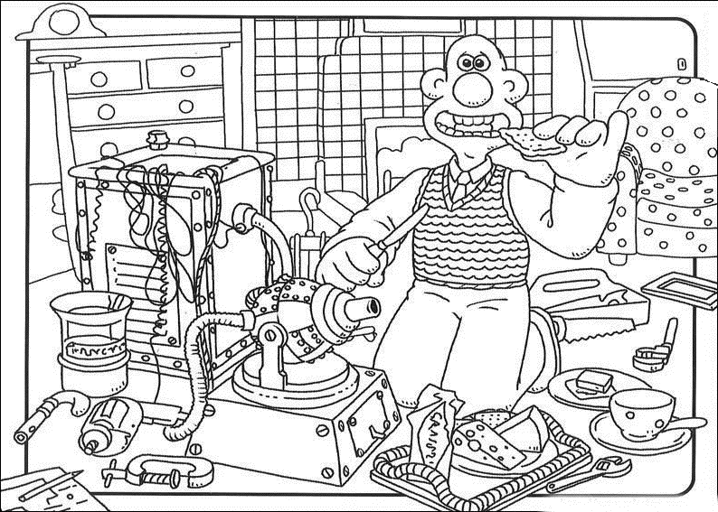 Dessin à colorier: Wallace et Gromit (Films d'animation) #133475 - Coloriages à Imprimer Gratuits