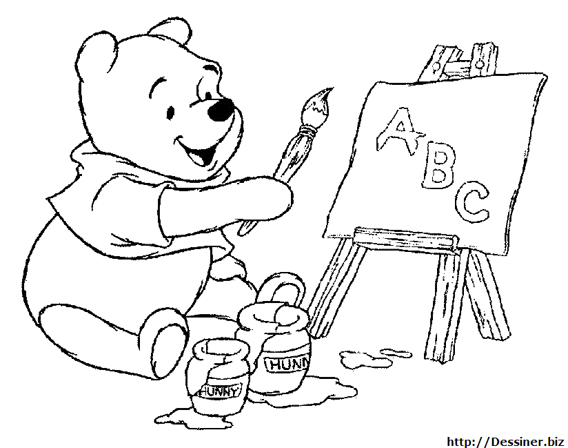 Dessin à colorier: Winnie l'Ourson (Films d'animation) #28619 - Coloriages à Imprimer Gratuits