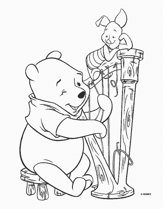 Dessin à colorier: Winnie l'Ourson (Films d'animation) #28625 - Coloriages à Imprimer Gratuits