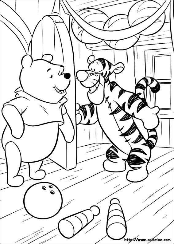 Dessin à colorier: Winnie l'Ourson (Films d'animation) #28641 - Coloriages à Imprimer Gratuits