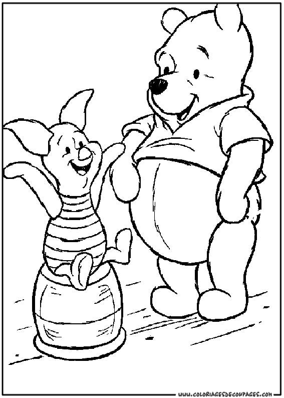 Dessin à colorier: Winnie l'Ourson (Films d'animation) #28645 - Coloriages à Imprimer Gratuits