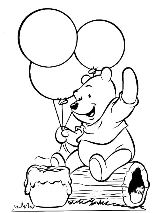 Dessin à colorier: Winnie l'Ourson (Films d'animation) #28668 - Coloriages à Imprimer Gratuits