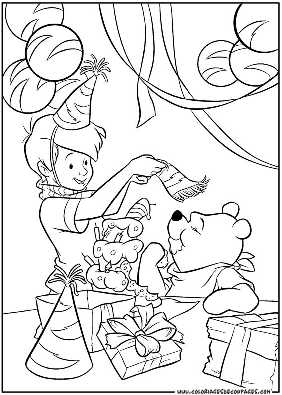 Dessin à colorier: Winnie l'Ourson (Films d'animation) #28678 - Coloriages à Imprimer Gratuits