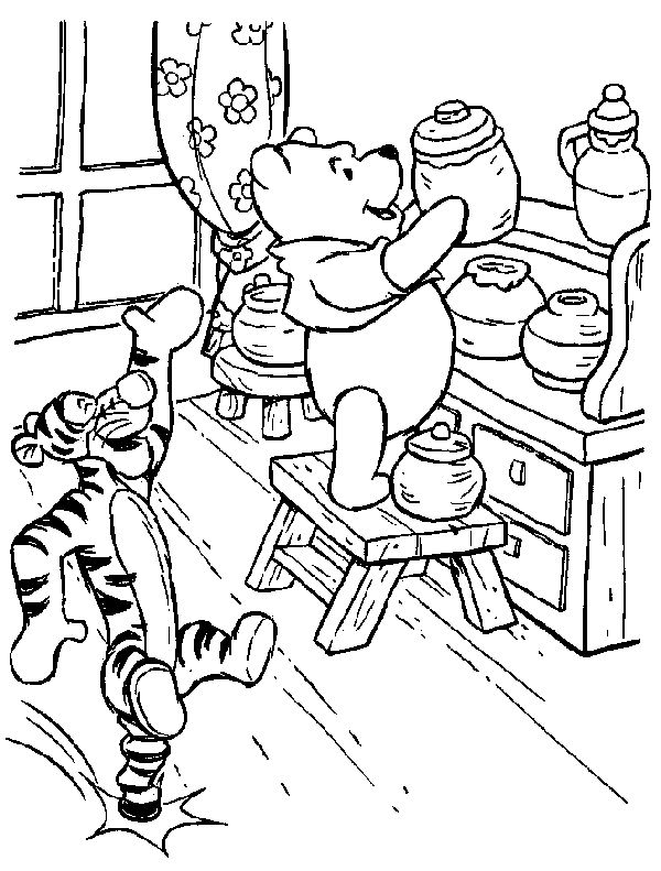 Dessin à colorier: Winnie l'Ourson (Films d'animation) #28694 - Coloriages à Imprimer Gratuits