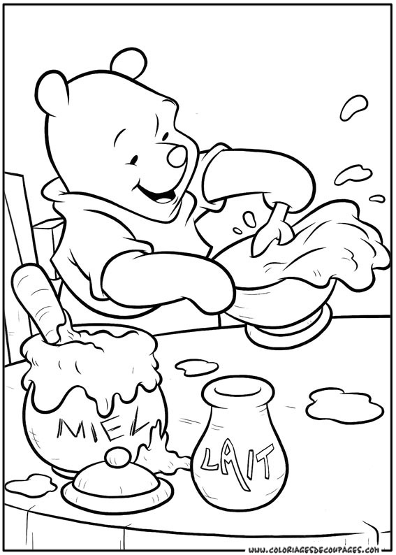 Dessin à colorier: Winnie l'Ourson (Films d'animation) #28733 - Coloriages à Imprimer Gratuits