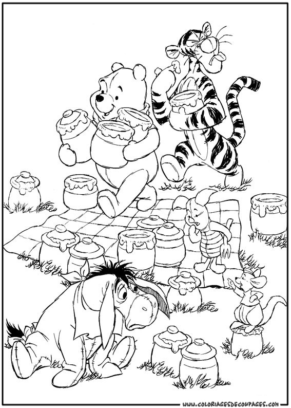 Dessin à colorier: Winnie l'Ourson (Films d'animation) #28751 - Coloriages à Imprimer Gratuits