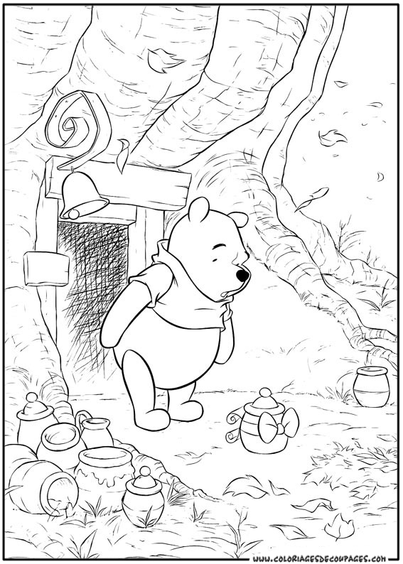 Dessin à colorier: Winnie l'Ourson (Films d'animation) #28771 - Coloriages à Imprimer Gratuits
