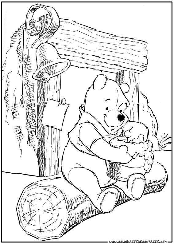 Dessin à colorier: Winnie l'Ourson (Films d'animation) #28774 - Coloriages à Imprimer Gratuits