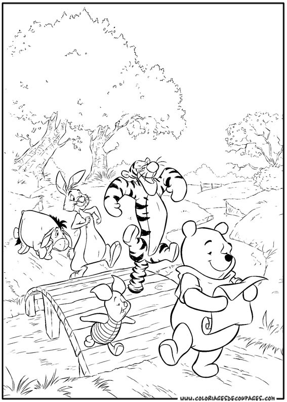 Dessin à colorier: Winnie l'Ourson (Films d'animation) #28793 - Coloriages à Imprimer Gratuits