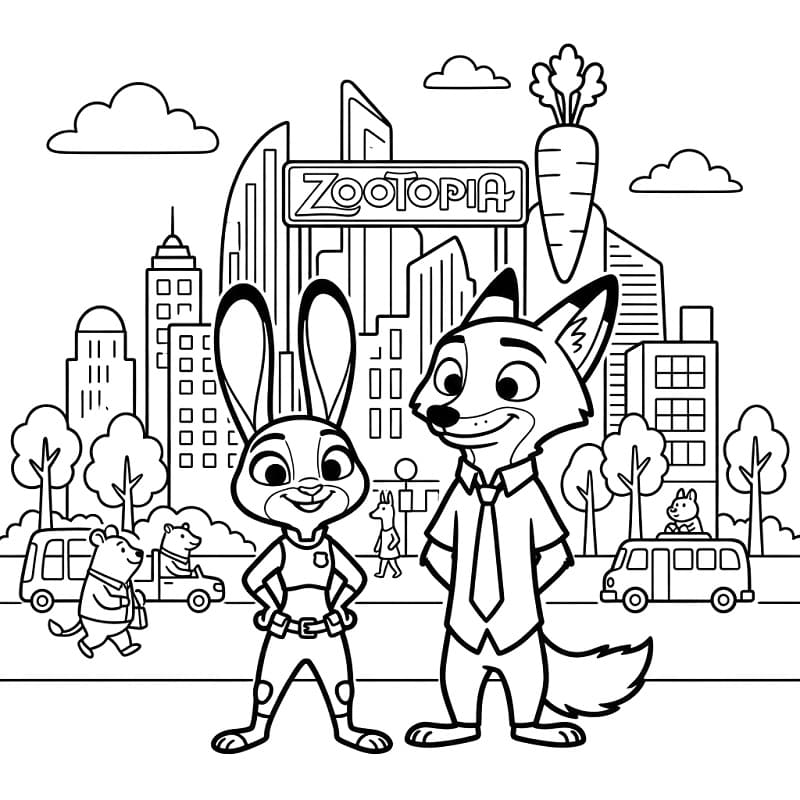 Coloriage gratuit Zootopie #221696 de la collection Films d'Animation à imprimer