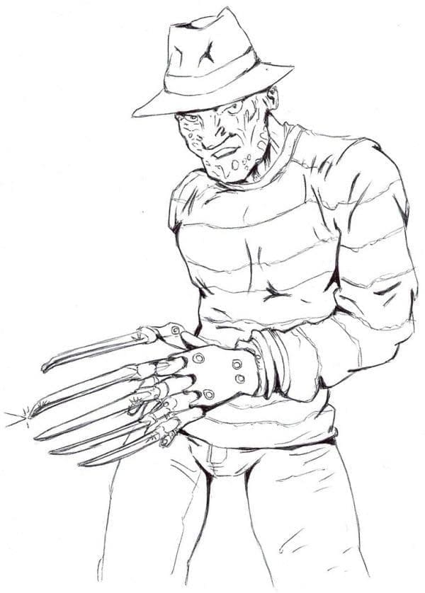 Coloriage gratuit Freddy Krueger #202277 de la collection Films et Séries TV à imprimer