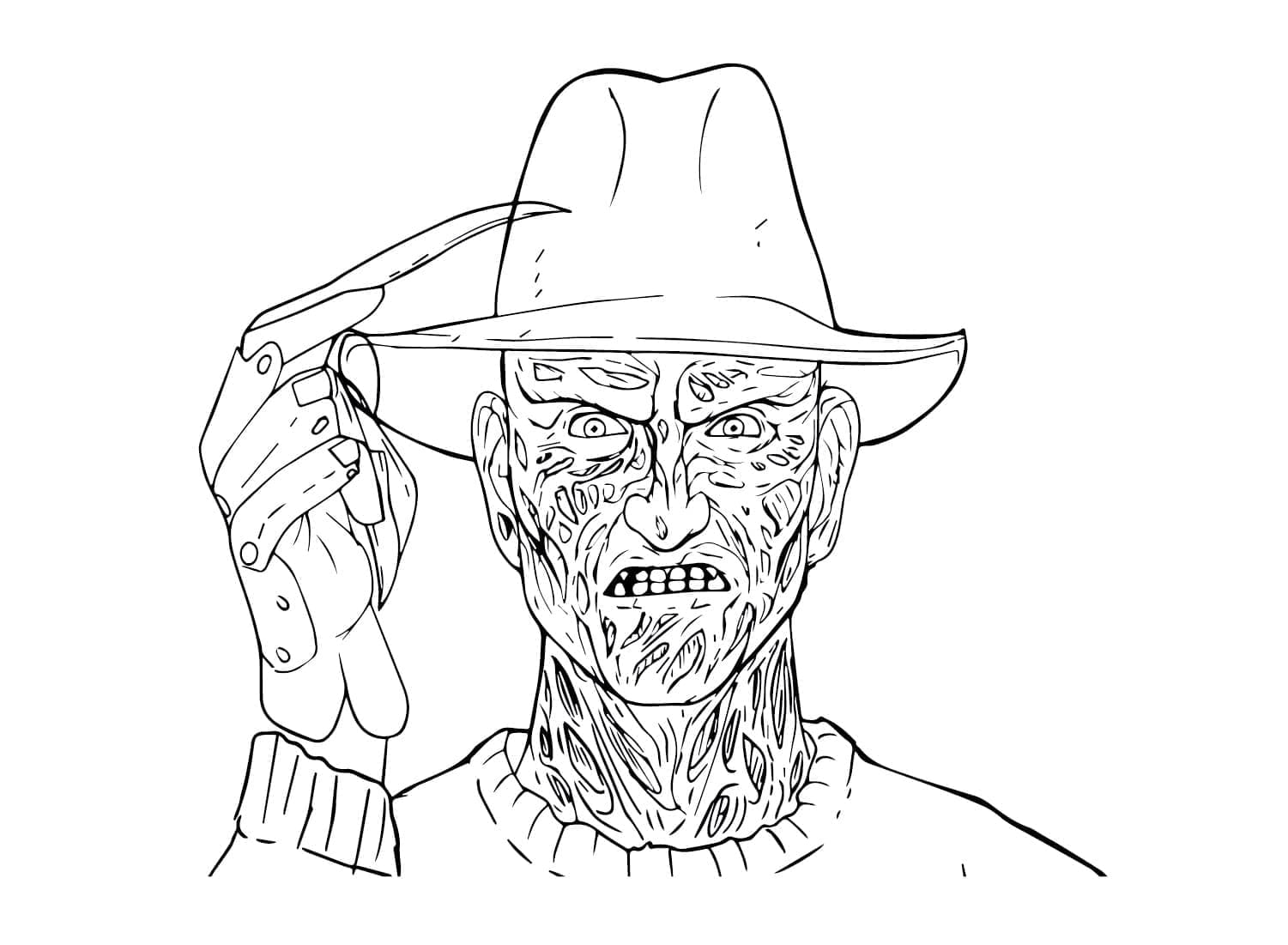 Illustration au trait Freddy Krueger #202278 de la collection Films et Séries TV à colorier gratuitement