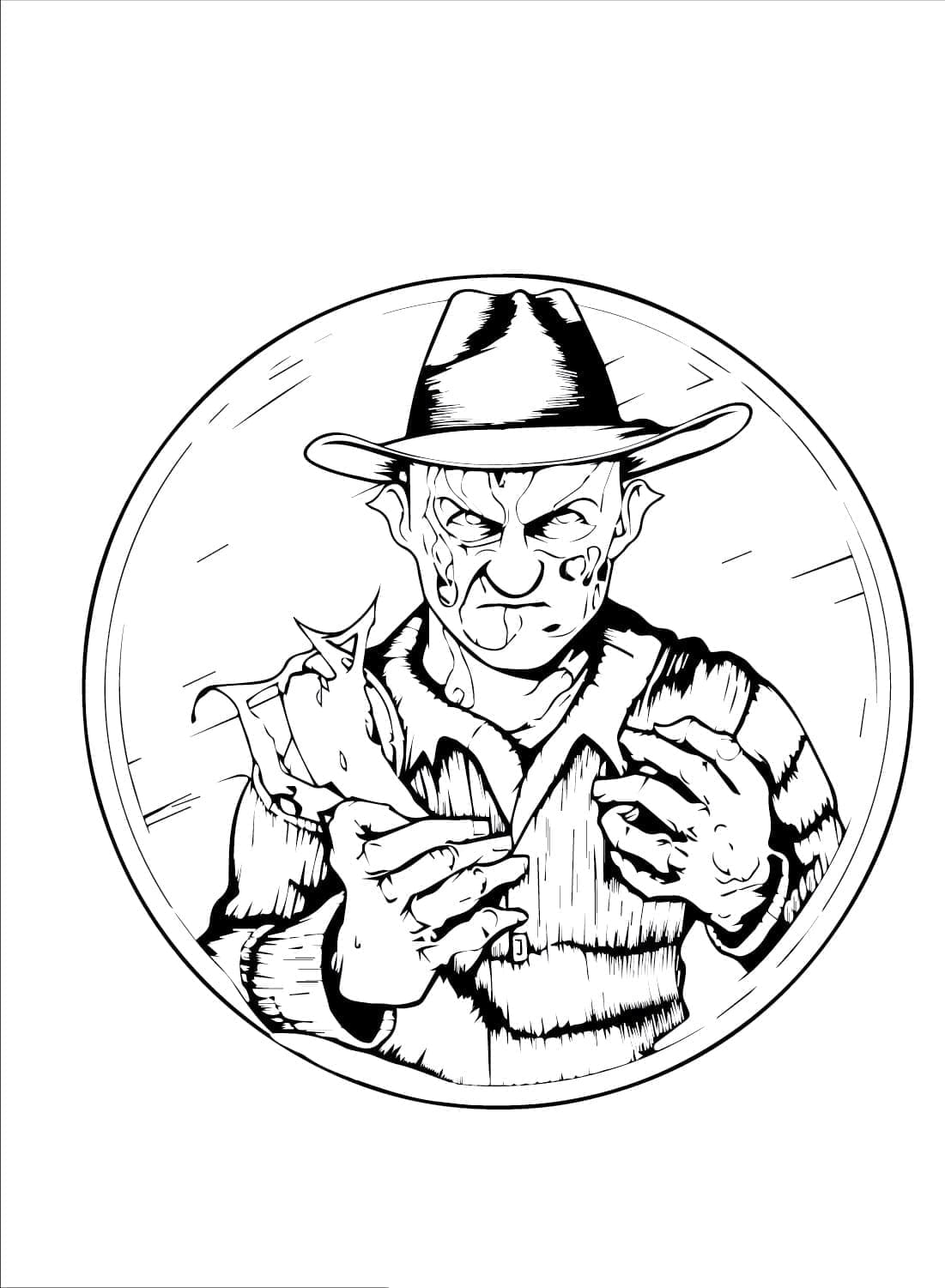 Dessin à colorier: Freddy Krueger (Films et Séries TV) #202281 - Coloriages à Imprimer Gratuits