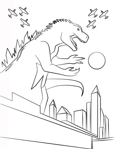 Dessin à colorier: Godzilla (Films et Séries TV) #173090 - Coloriages à Imprimer Gratuits