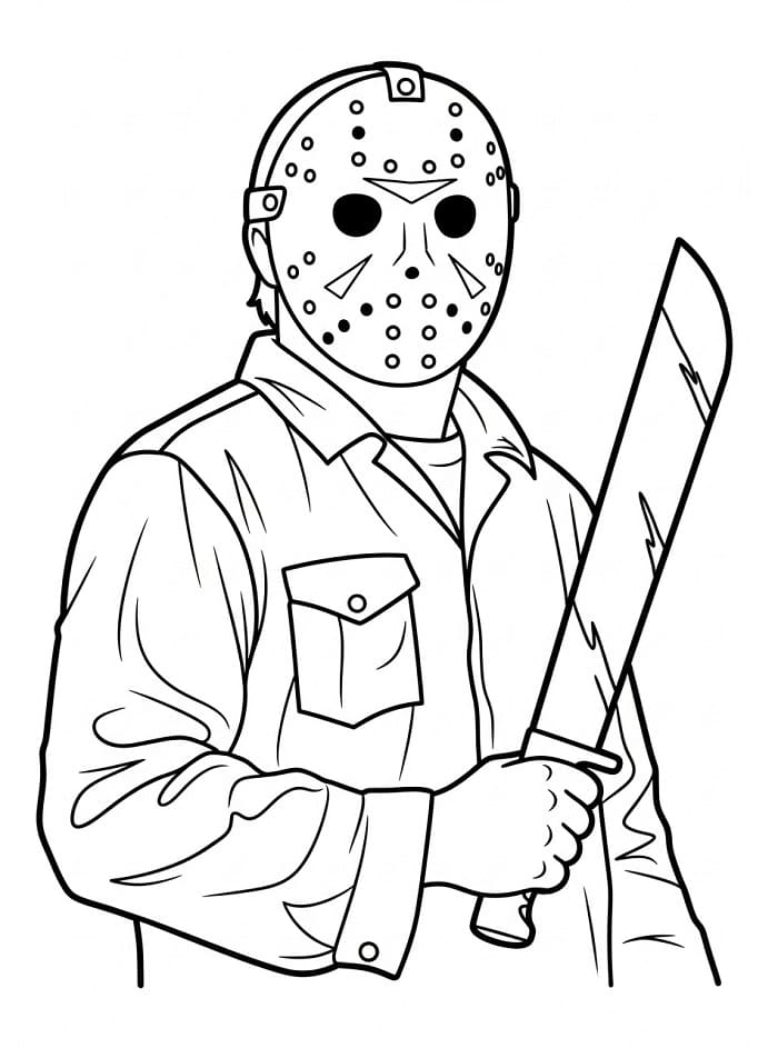 Coloriage gratuit pour enfants et adultes Jason Voorhees #222077, collection Films et Séries TV
