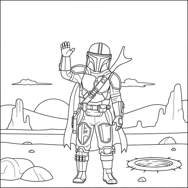 Coloriage gratuit Mandalorian #222065 de la collection Films et Séries TV à imprimer