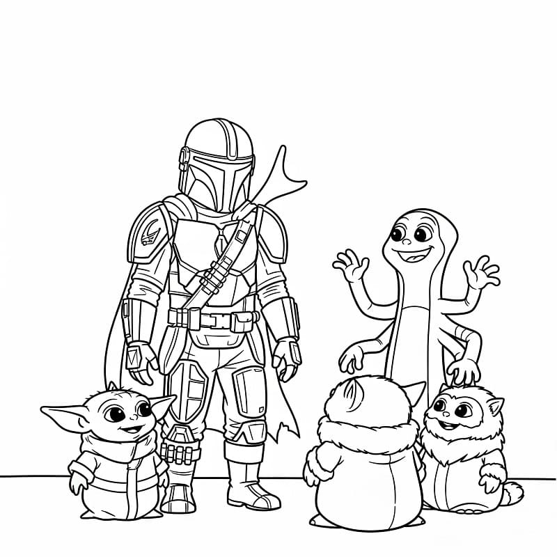 Coloriage gratuit Mandalorian #222068 de la collection Films et Séries TV à imprimer