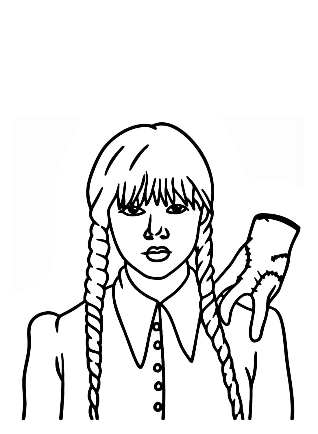 Coloriage gratuit Mercredi Addams #189748 de la collection Films et Séries TV à imprimer