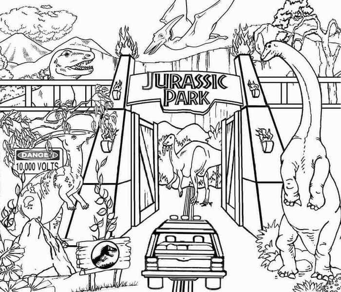 Dessin Parc Jurassique #176179 à colorier de la série Films et Séries TV, gratuit à télécharger et imprimer