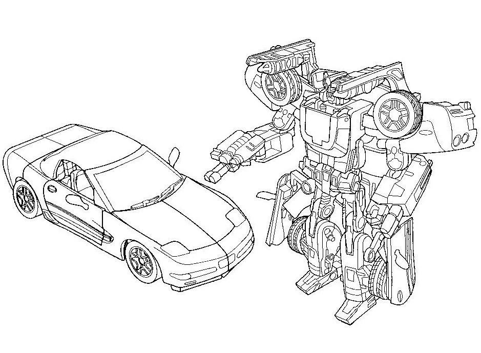 Dessin à colorier Transformers #75217 issu de la collection Films et Séries TV, prêt à imprimer