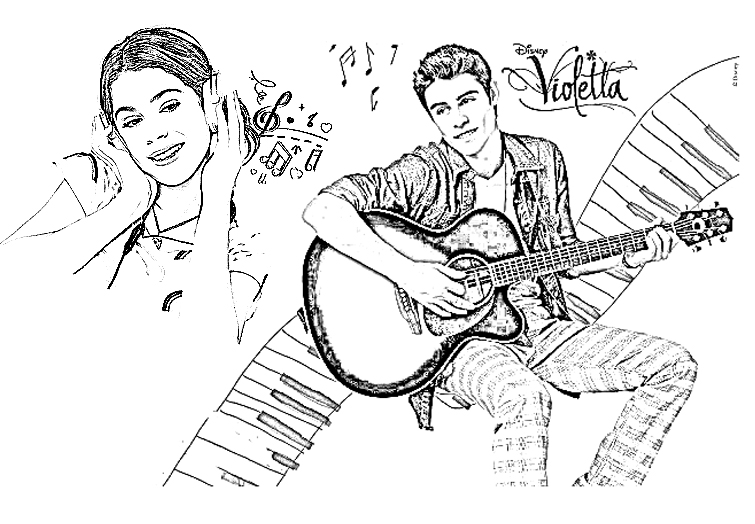 Dessin Violetta #170480 à colorier de la série Films et Séries TV, gratuit à télécharger et imprimer