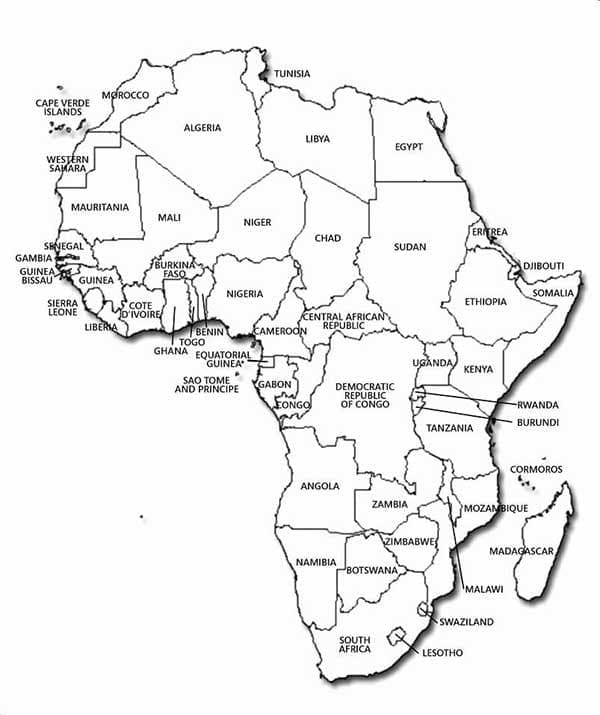 Dessin à colorier: Afrique (Géographie et Lieux) #193753 - Coloriages à Imprimer Gratuits