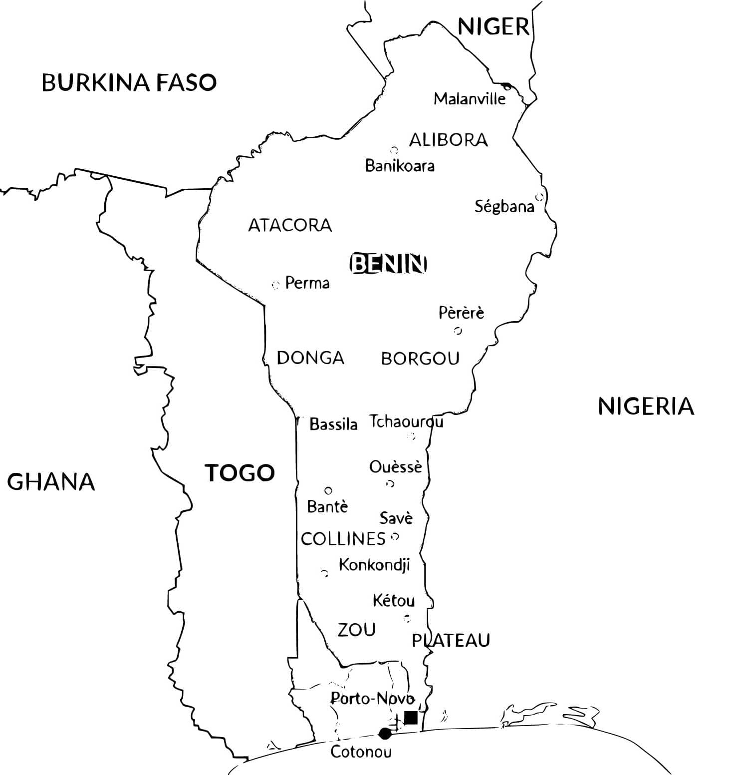 Dessin à colorier: Bénin (Géographie et Lieux) #190846 - Coloriages à Imprimer Gratuits