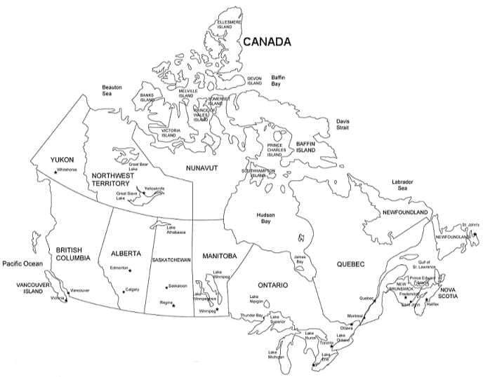 Dessin à colorier: Canada (Géographie et Lieux) #183829 - Coloriages à Imprimer Gratuits