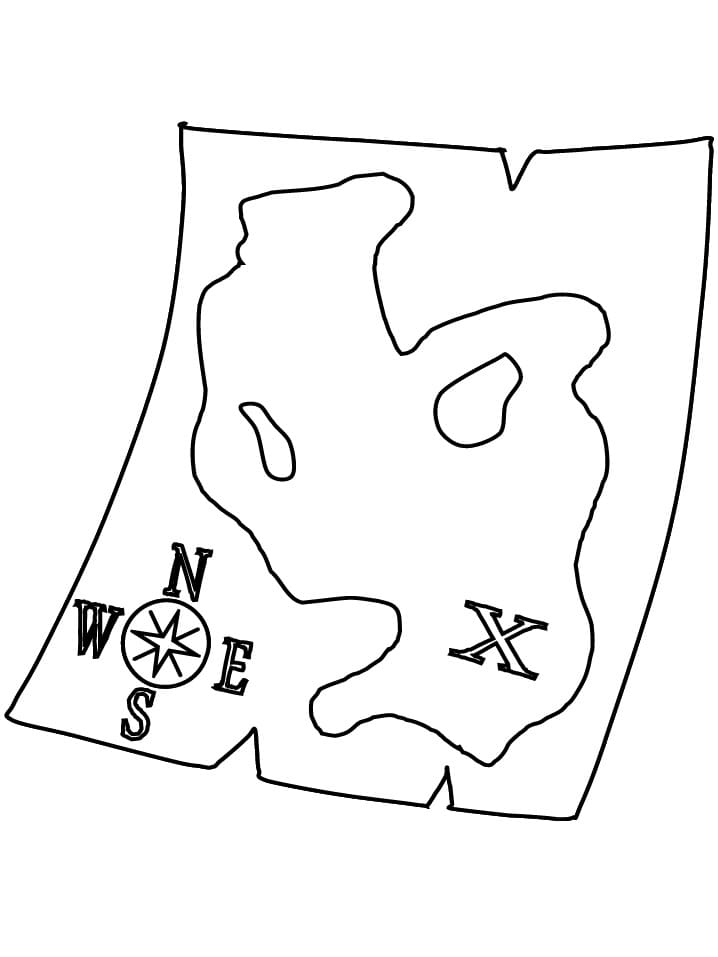 Dessin à colorier: Carte au Trésor (Géographie et Lieux) #211522 - Coloriages à Imprimer Gratuits