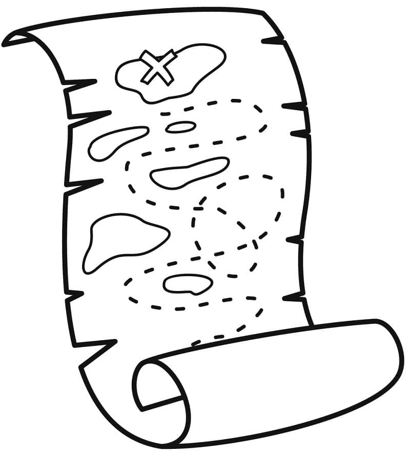 Dessin à colorier: Carte au Trésor (Géographie et Lieux) #211535 - Coloriages à Imprimer Gratuits