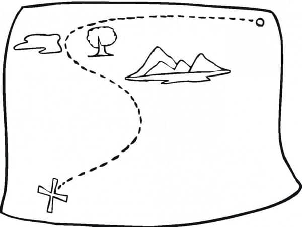 Dessin à colorier: Carte au Trésor (Géographie et Lieux) #211546 - Coloriages à Imprimer Gratuits