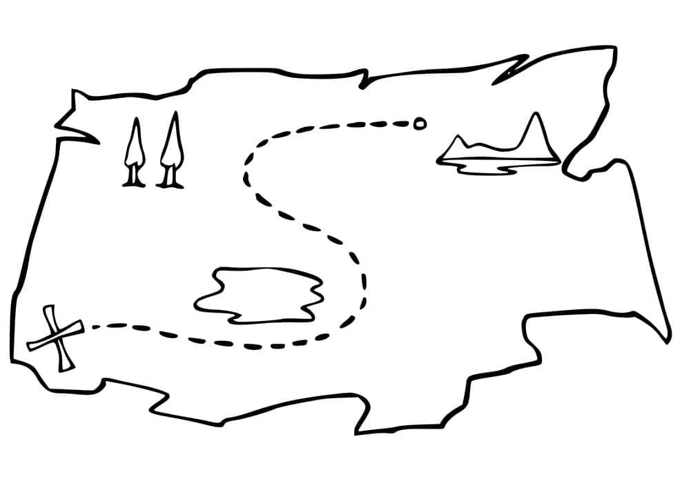 Dessin à colorier: Carte au Trésor (Géographie et Lieux) #211547 - Coloriages à Imprimer Gratuits