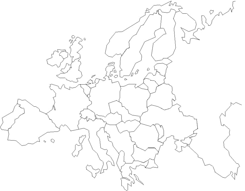 Dessin à colorier: Carte de l’Europe (Géographie et Lieux) #179885 - Coloriages à Imprimer Gratuits