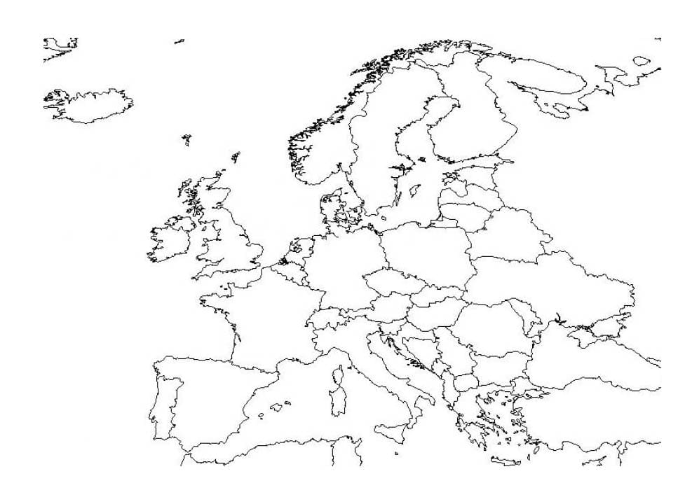 Dessin à colorier: Carte de l’Europe (Géographie et Lieux) #179886 - Coloriages à Imprimer Gratuits