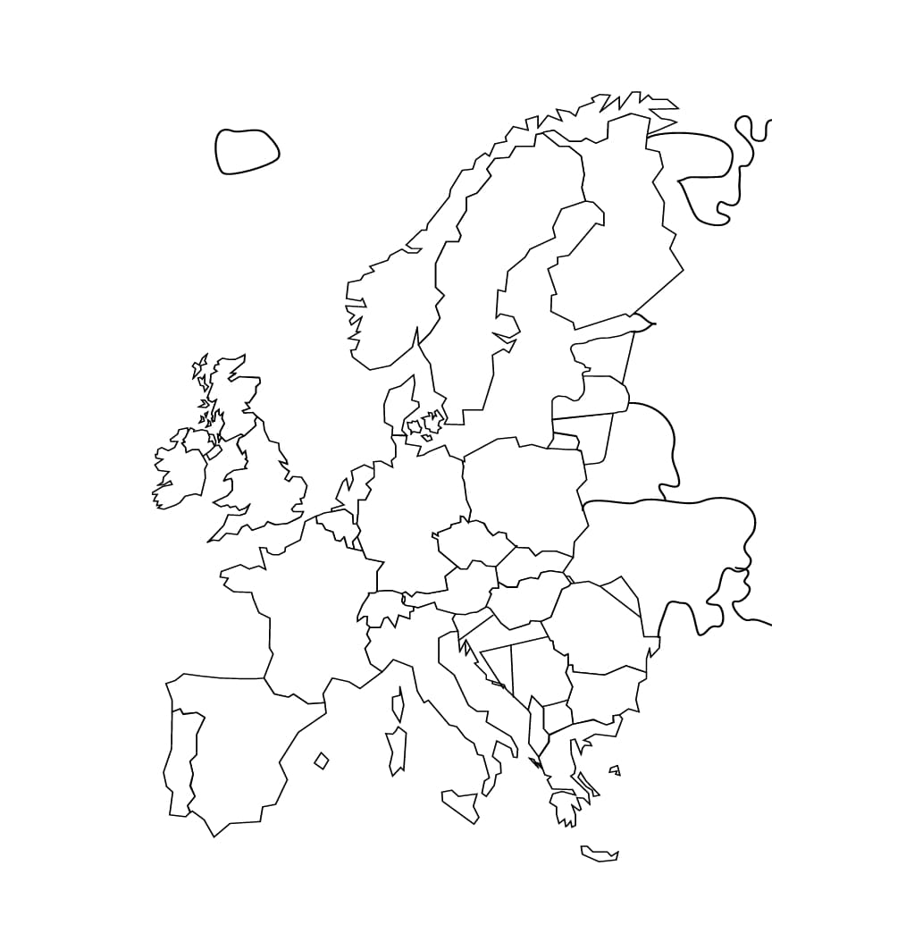 Dessin à colorier: Carte de l’Europe (Géographie et Lieux) #179892 - Coloriages à Imprimer Gratuits