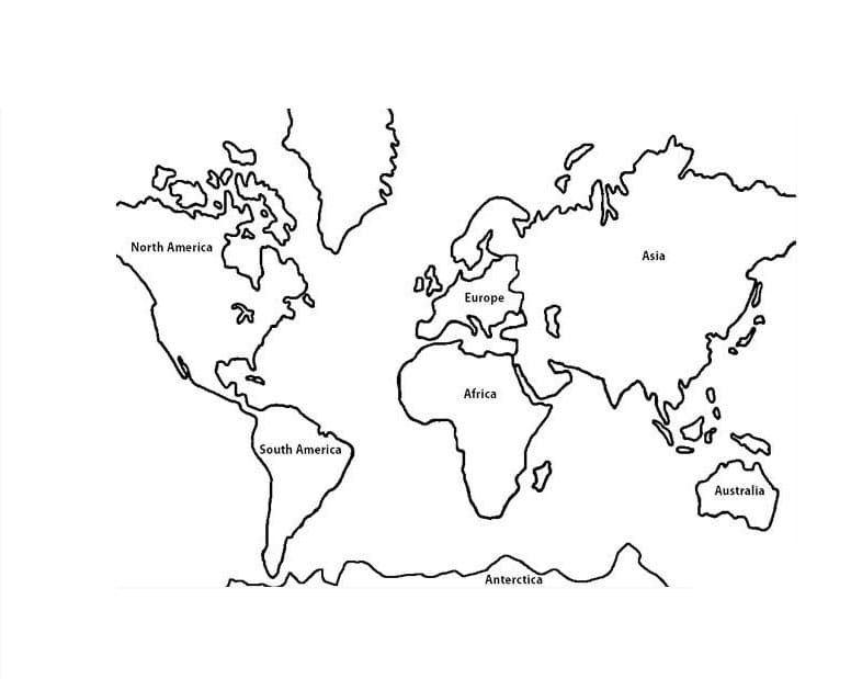 Dessin à colorier: Carte du Monde (Géographie et Lieux) #179908 - Coloriages à Imprimer Gratuits